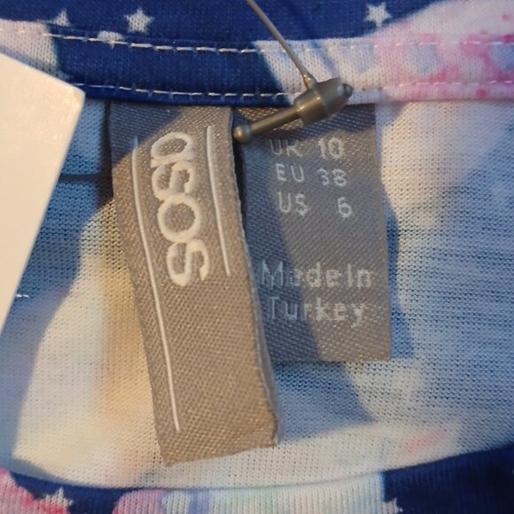 Asos Women's Pajama Set Blue Doughnut Print US SZ 6 NWT - Picture 3 of 10